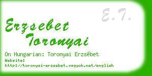 erzsebet toronyai business card