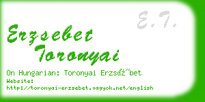 erzsebet toronyai business card